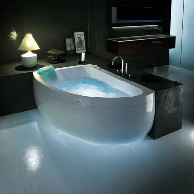 Дизайн ванной с угловой ванной фото