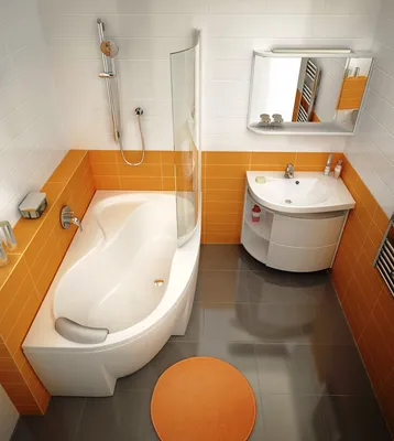 Дизайн с угловой ванной - 58 фото