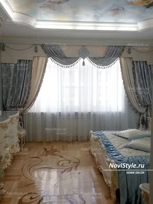 Элитные шторы в спальню с ламбрекеном - салон штор \"Новый Стиль\" Москва