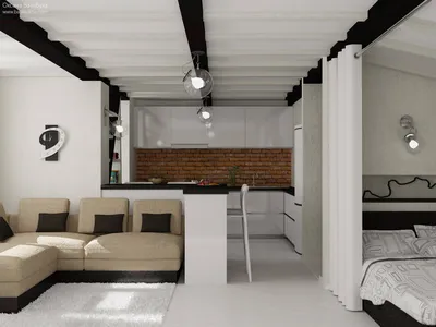 Дизайн интерьера 1-комнатной квартиры. Дизайн однокомнатной квартиры