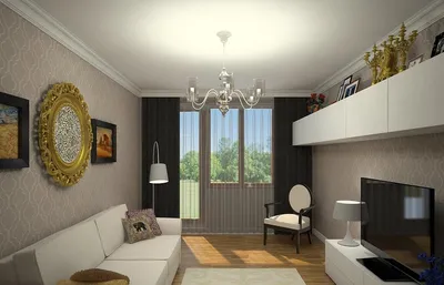 Дизайн зала в квартире с балконом - 73 фото