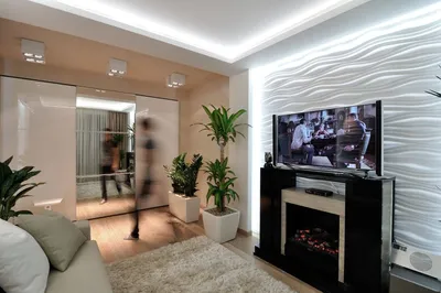 Дизайн стены с телевизором в гостиной фото » Картинки и фотографии дизайна  квартир, домов, коттеджей