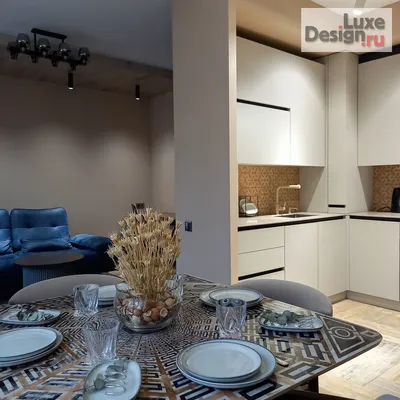 Дизайн интерьера трехкомнатной квартиры - Кухня-гостиная