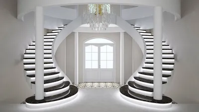 Бетонная лестница на второй этаж частного дома в Ступино: изготовление и  отделка