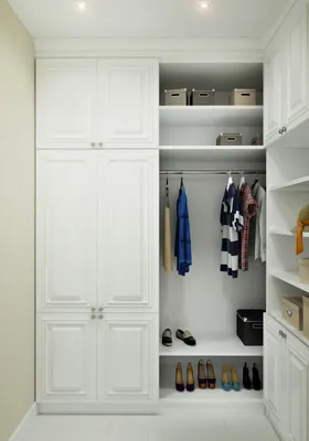2023 ГАРДЕРОБНЫЕ фото маленькая гардеробная 3 кв. метра с белыми шкафами,  Одесса, Архитектурная студия \"STUDIOS\"