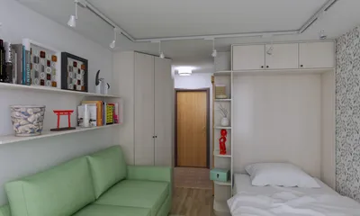 Дизайн квартиры-студии 18 м² в скандинавском стиле . Abitant Москва