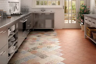 Плитка на пол для кухни (110 фото): виды кухонной плитки, керамическая и  кафельная