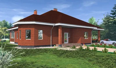 Проекты домов от Евгения Мороза: №067-01. Готовый проект одноэтажного  жилого дома с гаражом и верандой (201,4 м2)