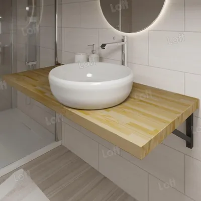 Столешница в ванную из лиственницы 110 (натуральный), купить в Москве  недорого
