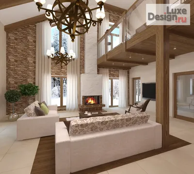 Дизайн интерьера загородного дома \"Дом в стиле шале\" | Портал Люкс-Дизайн.RU