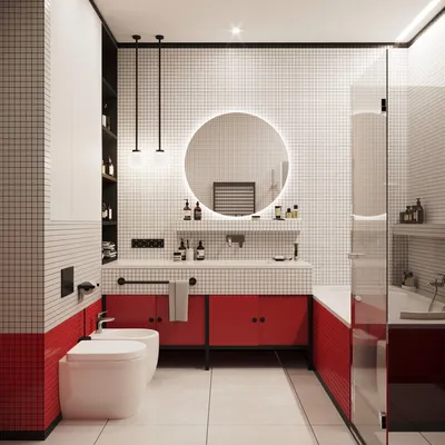 Красная ванная: идеи, дизайн и декор (45 фото) | Дизайн и интерьер ванной  комнаты