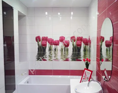 Красная плитка для ванной 12x505(1x51см) глянцевая - купить керамическую  плитку Azori для ванной - azorimsk.ru