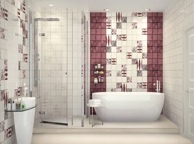 Красная плитка в ванную комнату (65 фото)