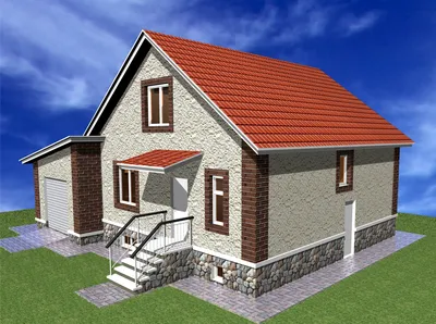 Проект маленького деревенского одноэтажного дома с мансардой и подвалом |  Белгород | Архитектурное бюро «Домой»