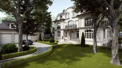 Частный дом во французском стиле 🏡 Проект 490 кв.м – фасады и территория  загородного дома