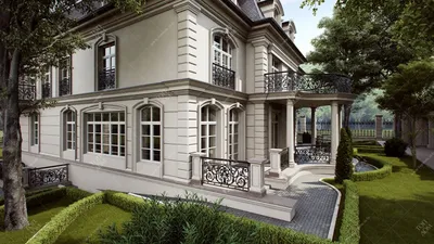Частный дом во французском стиле 🏡 Проект 490 кв.м – фасады и территория  загородного дома