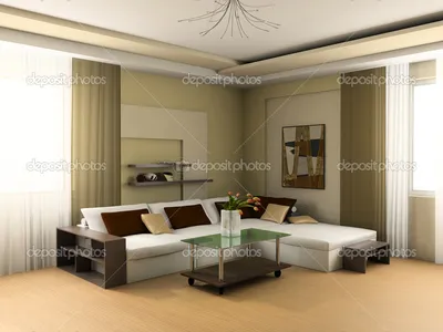 Дизайн зала с двумя окнами на разных стенах » Картинки и фотографии дизайна  квартир, домов, коттеджей