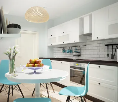 Кухня 11 кв.м в современном стиле со скандинавскими элементами ➤ смотреть  фото дизайна интерьера