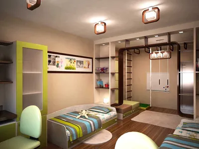 Дизайн спальни для двух подростков » Картинки и фотографии дизайна квартир,  домов, коттеджей