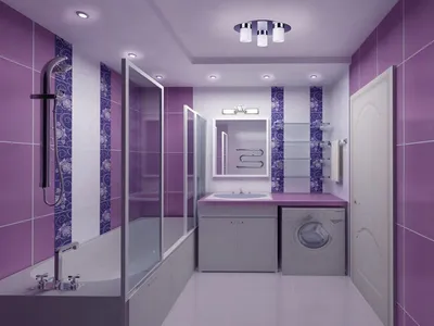 Ванная комната в сиреневом цвете