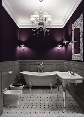 Фиолетовая ванная комната - 120 фото красивого и стильного дизайна  современной ванной с фиолетовыми оттенками