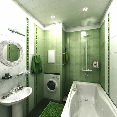 Зеленая ванная комната: идеи дизайна для маленькой ванной, фото ванной в  черно-зелёном, желто-зеленом и бело-зеленом цветах, зеленая плитка в ванную