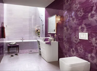 Ванна в фиолетовом цвете - 68 фото