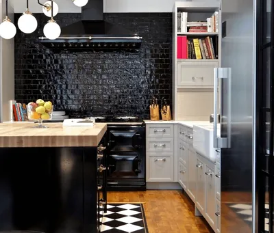 Черно-белая кухня: 111 вариантов дизайна в реальных фото