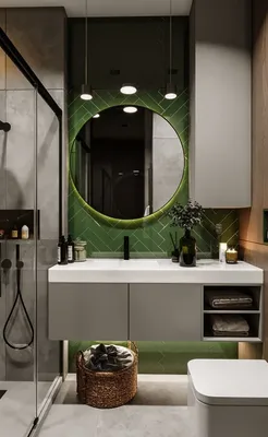 Дизайн ванной. Маленькая ванная в зеленом цвете. Оформление ванной. |  Роскошные ванные комнаты, Небольшие ванные комнаты, Дизайн ванной