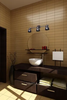 Ванная комната в японском стиле - 69 фото