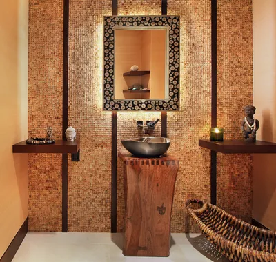 Интерьер ванных комнат в этнических стилях