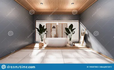 Современный японский интерьер ванной