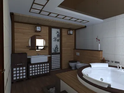 Интерьер ванной комнаты в японском стиле - ДОМА УЮТНО