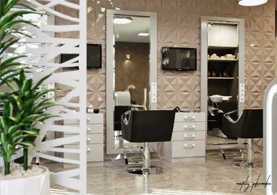 Интерьер парикмахерских салонов (35 фото)