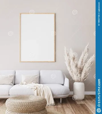 Макет рамки дизайн мебели в гостиной сельского дома на светлом фоне белой  стены Стоковое Фото - изображение насчитывающей рамка, естественно:  198527166
