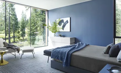 40 спален в голубых тонах: сочетание цветов в интерьере • Интерьер+Дизайн