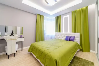 Спальня в зеленых тонах: идеи оформления интерьера, с какими цветами  сочетается