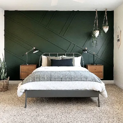 Картины стиля дома спальни зеленый цвет внутренней белый Стоковое Фото -  изображение насчитывающей ð²ð°ð»ð¸ðº, ðºð°ð½ð: 109956654
