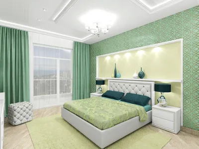 Зеленая спальня: 100 фото лучших примеров дизайна и цветовых сочетаний