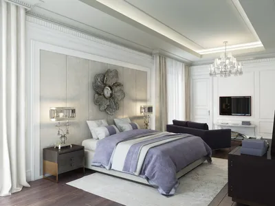 Дизайн спальни в стиле Современная классика 23м² - Архитэкс