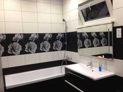 75 вариантов дизайна ванной комнаты в черно-белых тонах