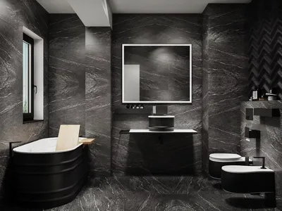 Черная ванная комната - 70 фото