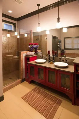 Красная ванная комната - 91 фото потрясающе ярких идей оформления