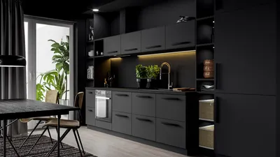 Черная кухня в интерьере - варианты оформления дизайна и сочетания