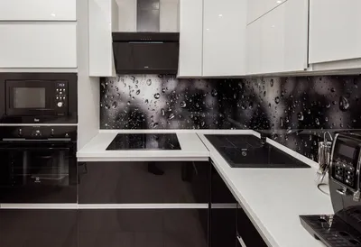 Кухня бело черная дизайн - 68 фото