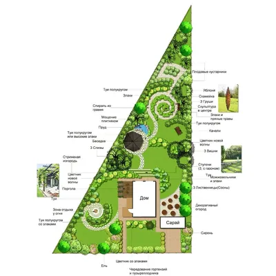 246 отметок «Нравится», 11 комментариев — Ольга Афонина (@afonina.olya) в  Instagram: «Последняя работа. Участок треугольной фо… | Ландшафт, Зеленый  сад, Дизайн сада