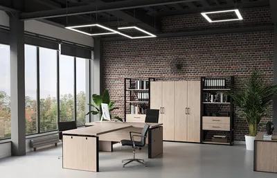 Мебель для кабинета, Лофт-дизайн для руководителя. Стол директора, шкафы,  тумбы и полки для кабинета руководителя в стиле Лофт.