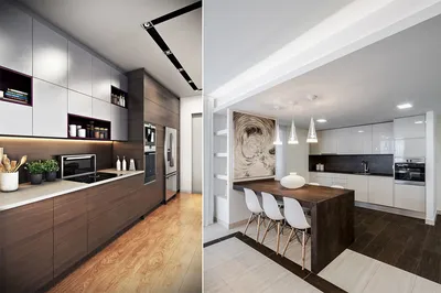 Кухня в современном стиле - дизайн кухни гостиной в Cовременном стиле |  интерьер белой кухни в Cовременном стиле