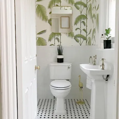 Интерьер маленького туалета с раковиной - 70 фото