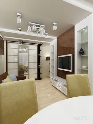 Интерьер 1 комнатной квартиры 33 кв.м » Современный дизайн на Vip-1gl.ru